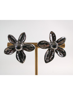 Kolczyki SREBRNE DUŻE KWIATY  XL CHIRURGICZNA LOLITA...