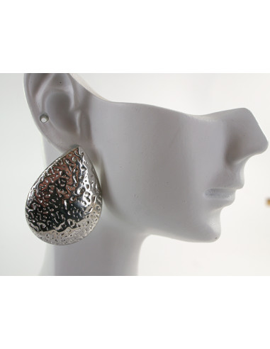 Kolczyki SREBRNE DUŻE ŁEZKI KROPLE XL...