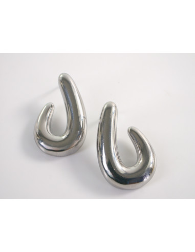 Kolczyki SREBRNE  ASYMETRYCZNE ZAWIJASY...