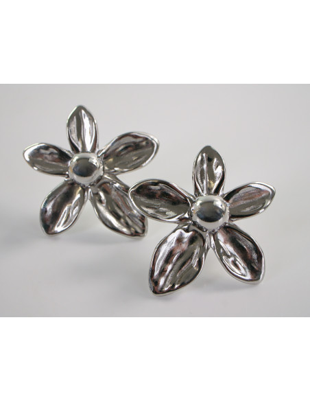 Kolczyki SREBRNE DUŻE KWIATY  XL CHIRURGICZNA LOLITA AKCESORIA