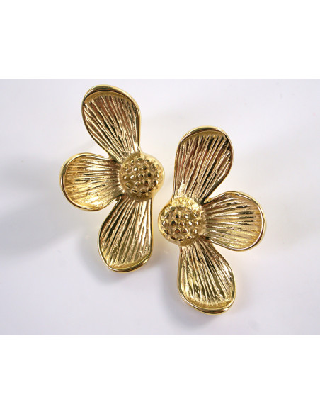 Kolczyki ZŁOTE ASYMETRYCZNE KWIATY CHIRURGICZNA LOLITA AKCESORIA