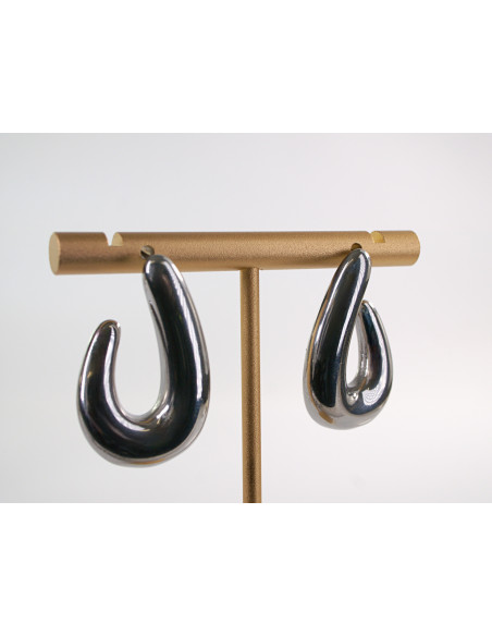 Kolczyki SREBRNE  ASYMETRYCZNE ZAWIJASY CHIRURGICZNA LOLITA AKCESORIA