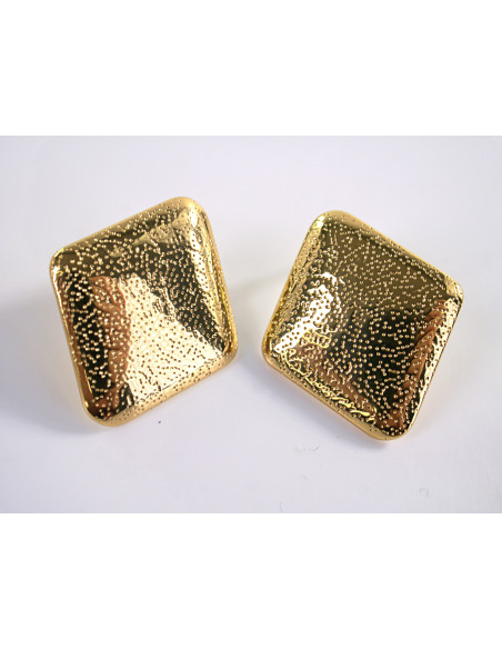 Kolczyki ZŁOTE SZCZOTKOWANE ROMBY CHIRURGICZNA LOLITA AKCESORIA