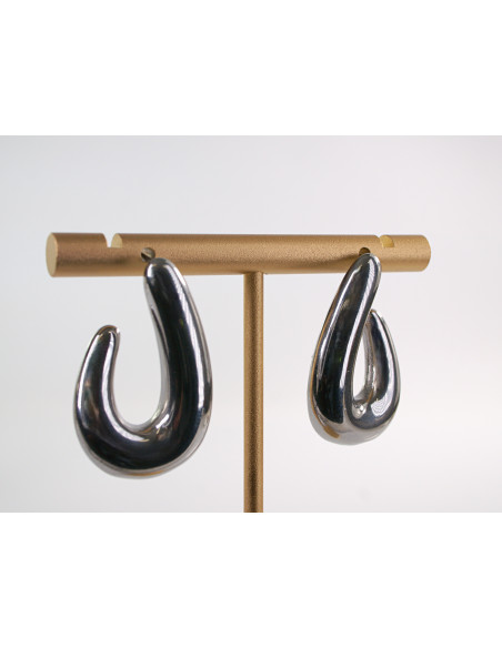 Kolczyki SREBRNE  ASYMETRYCZNE ZAWIJASY CHIRURGICZNA LOLITA AKCESORIA