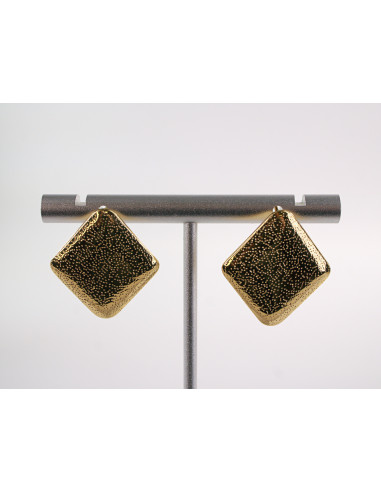Kolczyki ZŁOTE SZCZOTKOWANE ROMBY CHIRURGICZNA...