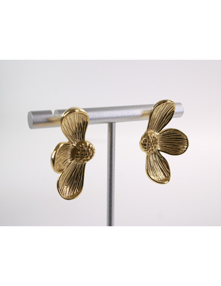 Kolczyki ZŁOTE ASYMETRYCZNE KWIATY CHIRURGICZNA LOLITA AKCESORIA