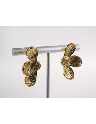 Kolczyki ZŁOTE ASYMETRYCZNE KWIATY CHIRURGICZNA...