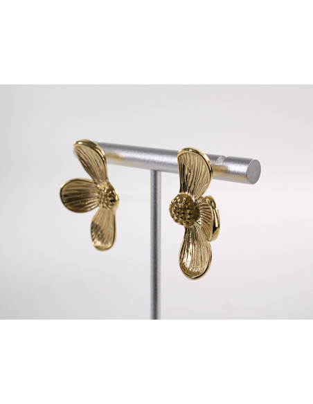 Kolczyki ZŁOTE ASYMETRYCZNE KWIATY CHIRURGICZNA LOLITA AKCESORIA