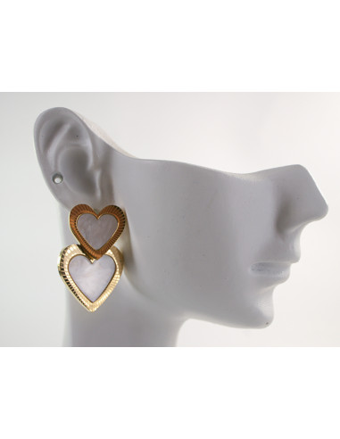 Kolczyki ZŁOTE PODWÓJNE SERCA SERDUSZKA...