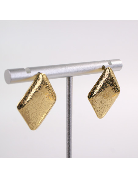 Kolczyki ZŁOTE SZCZOTKOWANE ROMBY CHIRURGICZNA LOLITA AKCESORIA