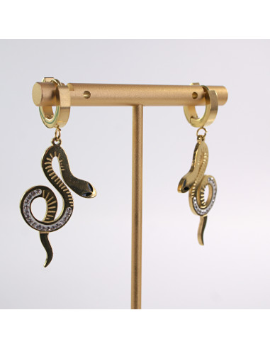 Kolczyki ZŁOTE DŁUGIE WĘŻE  CHIRURGICZNA LOLITA...