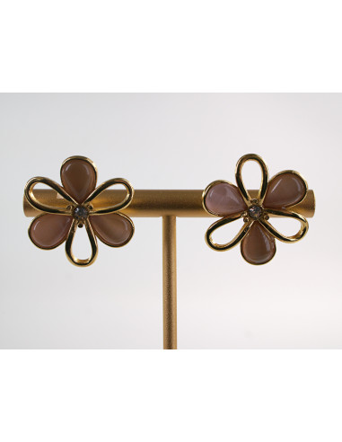 Kolczyki ZŁOTO - ŁOSOSIOWE KWIATY KWIATKI...