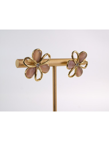 Kolczyki ZŁOTO - ŁOSOSIOWE KWIATY KWIATKI...