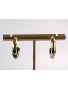 Kolczyki ZŁOTO- CZARNE KOŁA  CHIRURGICZNA LOLITA AKCESORIA 2