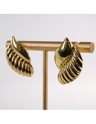 Kolczyki ZŁOTE ASYMETRYCZNE MUSZELKI...