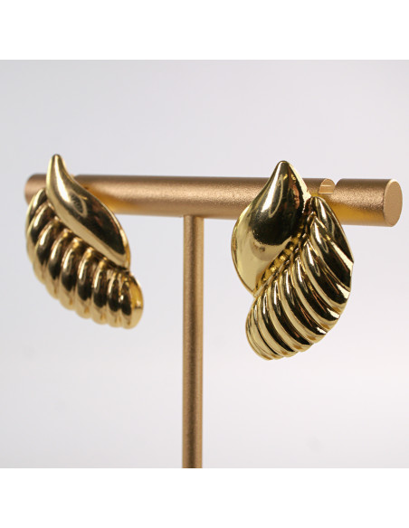 Kolczyki ZŁOTE ASYMETRYCZNE MUSZELKI  CHIRURGICZNA LOLITA AKCESORIA