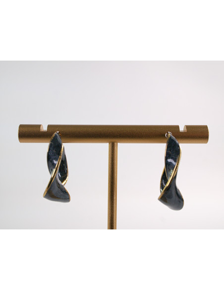 Kolczyki ZŁOTO- CZARNE KOŁA  CHIRURGICZNA LOLITA AKCESORIA