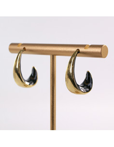 Kolczyki ZŁOTO- CZARNE KOŁA ZAWIJASY  CHIRURGICZNA LOLITA...