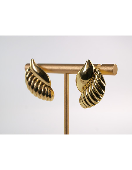 Kolczyki ZŁOTE ASYMETRYCZNE MUSZELKI  CHIRURGICZNA LOLITA AKCESORIA