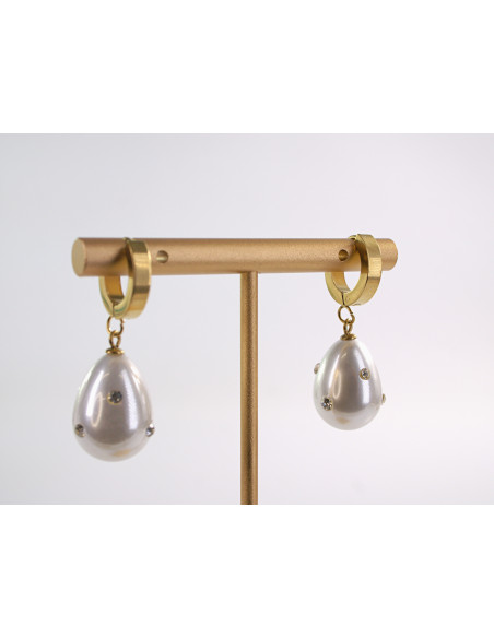 Kolczyki ZŁOTE Z PERŁĄ CHIRURGICZNA LOLITA AKCESORIA