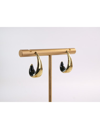 Kolczyki ZŁOTO- CZARNE KOŁA ZAWIJASY...