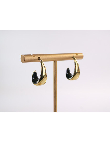 Kolczyki ZŁOTO- CZARNE KOŁA ZAWIJASY  CHIRURGICZNA LOLITA AKCESORIA