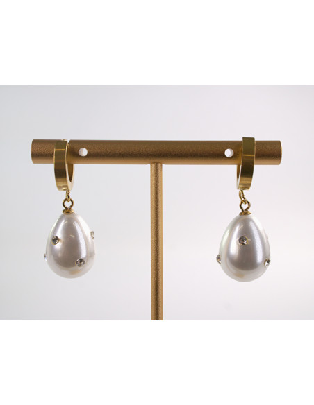 Kolczyki ZŁOTE Z PERŁĄ CHIRURGICZNA LOLITA AKCESORIA