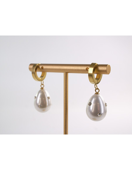 Kolczyki ZŁOTE Z PERŁĄ CHIRURGICZNA LOLITA AKCESORIA