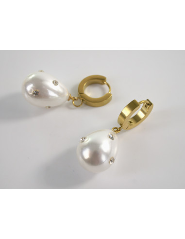 Kolczyki ZŁOTE Z PERŁĄ CHIRURGICZNA LOLITA...