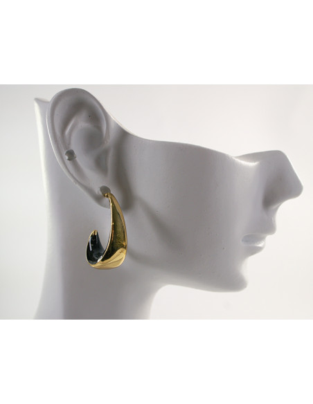 Kolczyki ZŁOTO- CZARNE KOŁA ZAWIJASY  CHIRURGICZNA LOLITA AKCESORIA