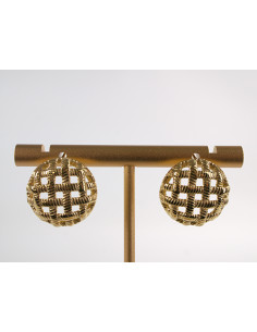 Kolczyki ZŁOTE "GUZIKI"KOSZYCZKI  BOHO CHIRURGICZNA...