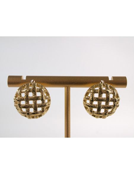 Kolczyki ZŁOTE "GUZIKI"KOSZYCZKI  BOHO CHIRURGICZNA LOLITA AKCESORIA