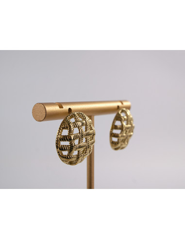 Kolczyki ZŁOTE "GUZIKI"KOSZYCZKI  BOHO...