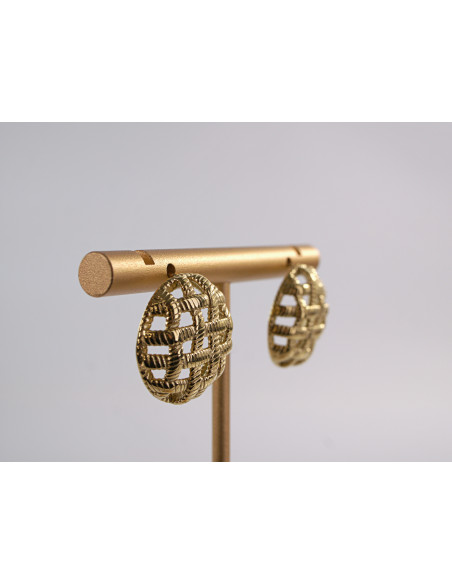 Kolczyki ZŁOTE "GUZIKI"KOSZYCZKI  BOHO CHIRURGICZNA LOLITA AKCESORIA