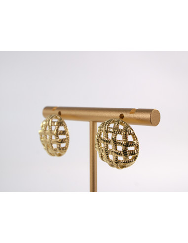 Kolczyki ZŁOTE "GUZIKI"KOSZYCZKI  BOHO...