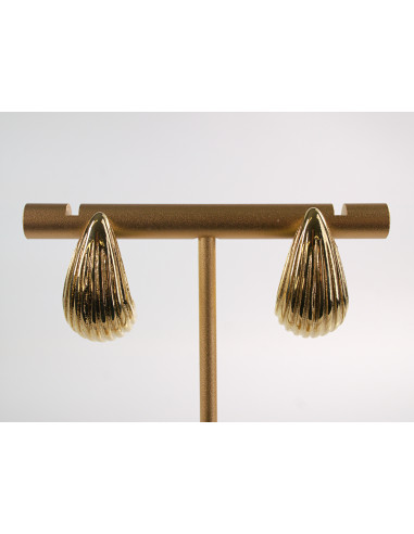 Kolczyki PLISOWANE ŁEZKI KROPLE  CHIRURGICZNA...