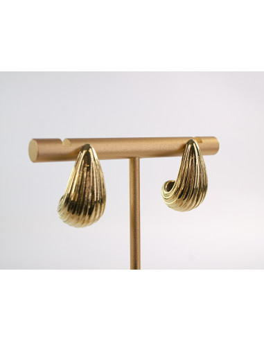 Kolczyki PLISOWANE ŁEZKI KROPLE  CHIRURGICZNA...