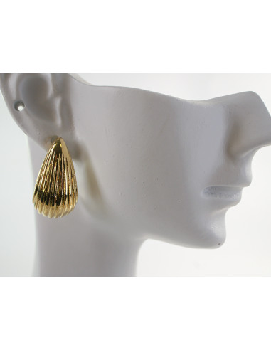 Kolczyki PLISOWANE ŁEZKI KROPLE  CHIRURGICZNA...