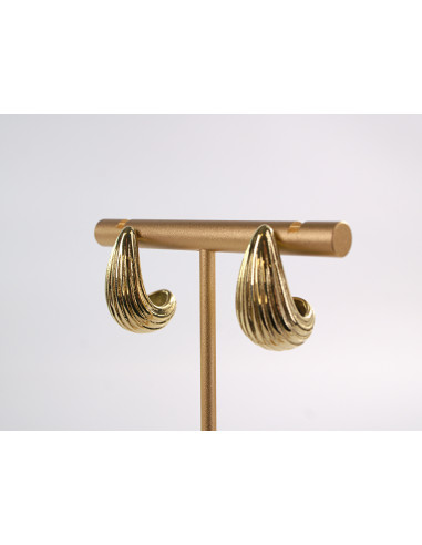 Kolczyki PLISOWANE ŁEZKI KROPLE  CHIRURGICZNA...