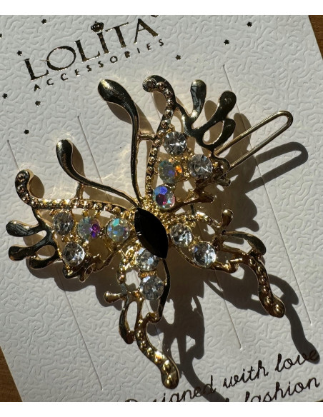 Spinka DO WŁOSÓW ZŁOTY MOTYL MOTYLE LOLITA AKCESORIA