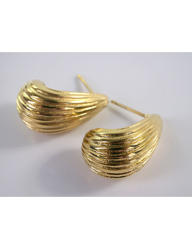 Kolczyki PLISOWANE ŁEZKI KROPLE  CHIRURGICZNA...