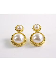 Kolczyki PERŁOWE VINTAGE LOLITA AKCESORIA srebrny sztyft 925