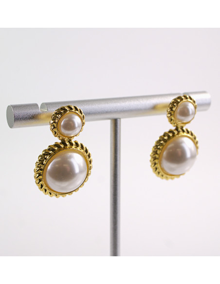 Kolczyki PERŁOWE VINTAGE LOLITA AKCESORIA srebrny sztyft 925