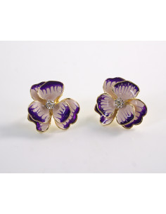 Kolczyki FIOLETOWE KWIATKI  LOLITA AKCESORIA srebrny...