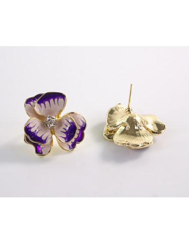 Kolczyki FIOLETOWE KWIATKI  LOLITA AKCESORIA...