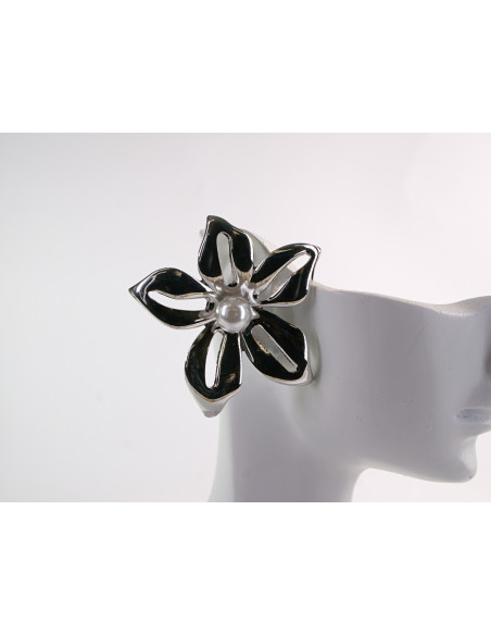 Kolczyki DUŻE SREBRNE KWIATY  LOLITA AKCESORIA srebrny sztyft 925