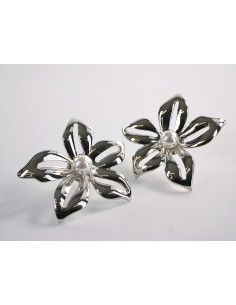 Kolczyki DUŻE SREBRNE KWIATY  LOLITA AKCESORIA srebrny... 2