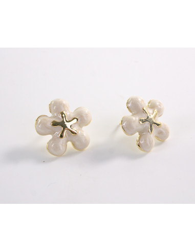 Kolczyki KWIATKI KWIATUSZKI ECRU LOLITA...