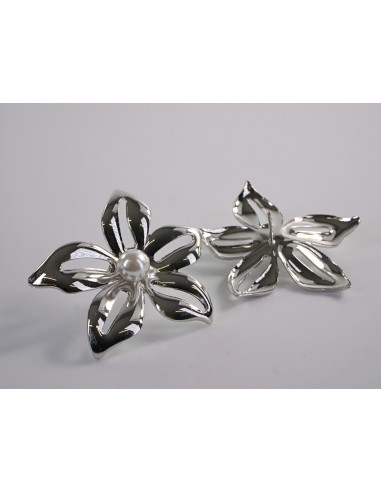 Kolczyki DUŻE SREBRNE KWIATY  LOLITA AKCESORIA...