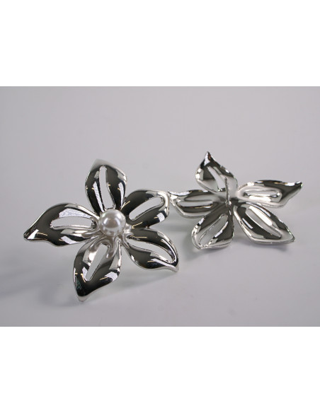Kolczyki DUŻE SREBRNE KWIATY  LOLITA AKCESORIA srebrny sztyft 925